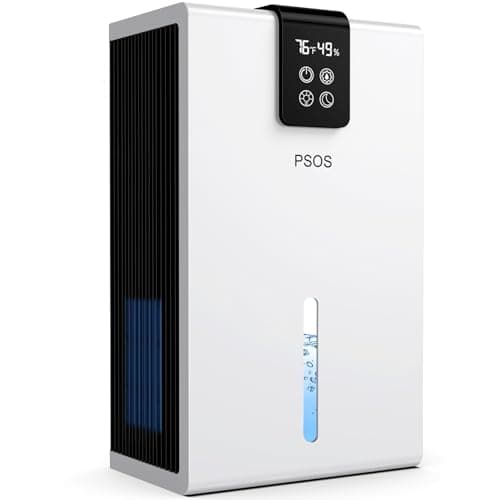Dehumidifier, 98 OZ Water Tank, Dehumidifier for Home 1000Sq.Ft Quiet Dehumidifiers for Basement, Bedroom, Bathroom, RV with Humidity Display, Auto Shut Off, Relaxing 7 Color Ambient Light(White)