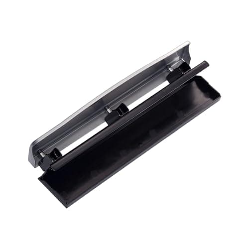 Bostitch Office Premium 3 Hole Punch, 12 Sheet Capacity, Metal, Rubber Base, Easy-Clean Tray, Silver — view 2