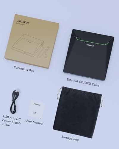 New External CD DVD Drive, Cool DVD Burner USB 3.0 with Ethernet Adapter, 3 USB and 2 TF/SD Card Ports, CD DVD Player Reader Writer Optical Disc Drive for Laptop MacBook PC Windows Linux Mac OS — view 8
