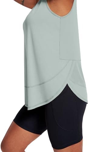 Jescakoo Gym Tops for Women 2026 Running Vest Summer Tank Tops Casual Fitness Clothing Workout Tops Women Sage Green M
