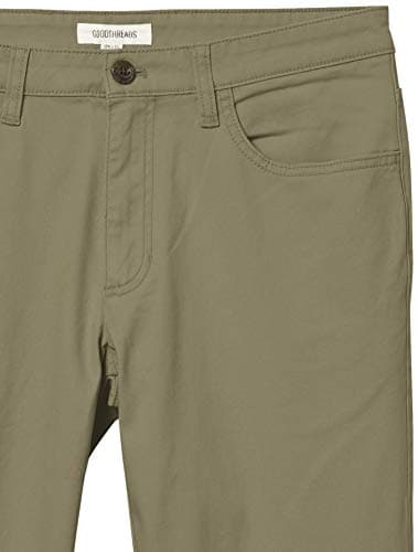 Amazon Essentials Men's Skinny-Fit 5-Pocket Stretch Twill Chino Pants (Previously Goodthreads), Dark Olive, 34W x 29L