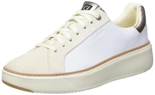 Cole Haan Grandprø Topspin Sneakers for Women - Lightweight Leather Upper - EVA Midsole - Rubber Toe White/Leo Print 7.5 B - Medium