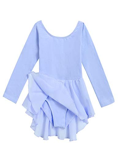 Arshiner Kids Girls Classic Long Sleeve Leotard Dance Ballet Dress Sky Blue — view 8