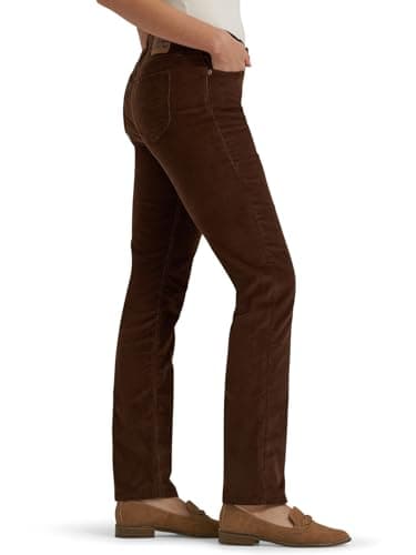 Lee Womens Legendary Mid Rise Straight Leg Jean, Bistre Cord, 2