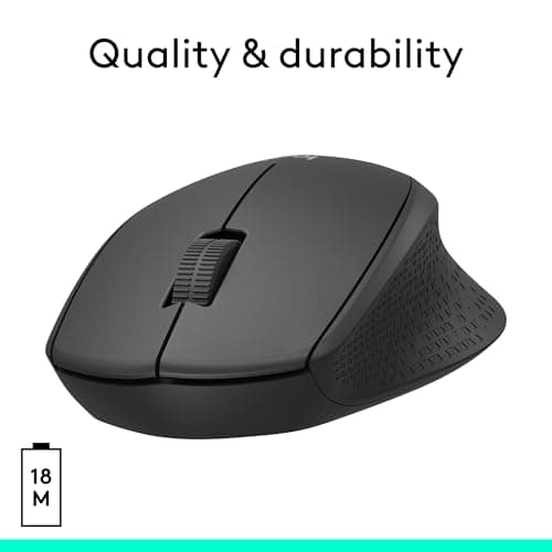 Logitech M330 Silent Wireless Mouse, 2.4GHz with USB Receiver, Optical Tracking, Quiet & Lightweight, Long Battery Life, for PC, Mac, Laptop, Chromebook - Black — view 5