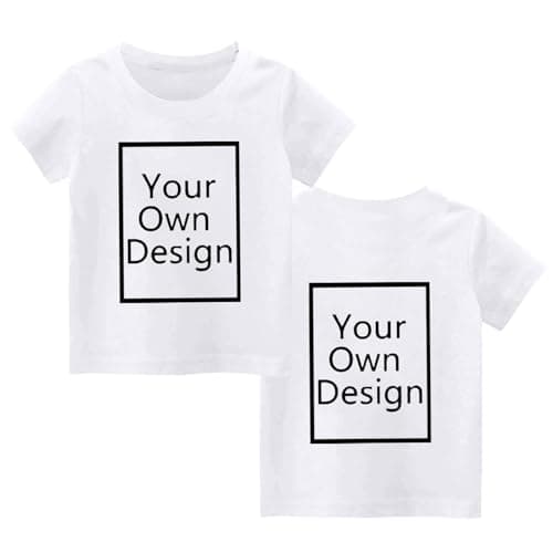 Custom T Shirts for Kids Boys Girls Personalized Youth T-Shirt Custom Image/Text Customized Front/Back Print White — view 4