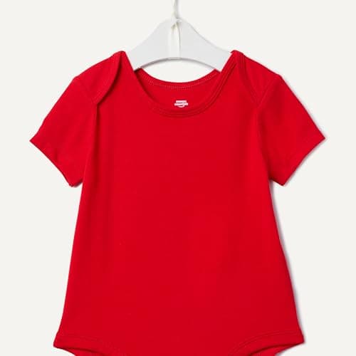 Amazon Essentials x Sofia Grainge Unisex Babies' Short Sleeve Crewneck Bodysuit, Pack of 3, Ivory/Red/Apple Hearts, 6-9 Months — view 3