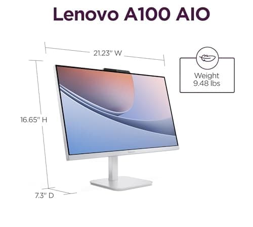 Lenovo 24" FHD All-in-One Desktop Computer for Home & Office, Intel Processor, 16GB RAM, 500GB External + 128GB PCIe, HDMI, Bluetooth 5.2, Business AIO, Vent-Hear, Wireless Keyboard & Mouse, Win 11 — view 3