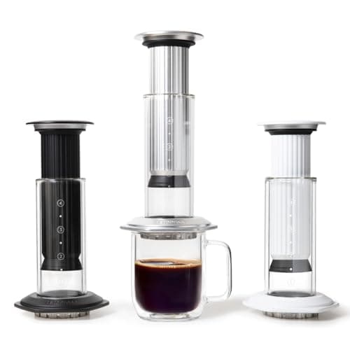 AeroPress Premium Coffee Press, Glass, Stainless Steel & Aluminum Coffee Maker, All-in-One French Press, Pour-Over & Espresso Style Manual Brewer, 2 Min Brew for Less Bitterness, More Flavor, Silver — view 6