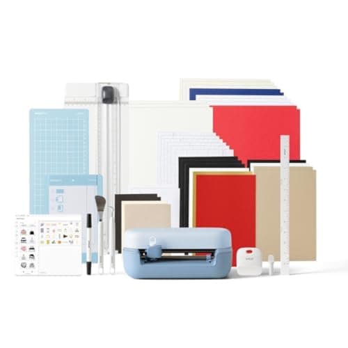 Cricut Joy™ 2 Essential Bundle + Digital Content, Blue - Ultra-Compact Cutting Machine - Perfect for Making Cards, Stickers, Labels, & More - Includes Supplies for 35 Projects + Bonus Digital Content
