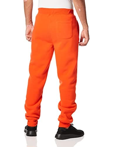 Southpole Men's Basic Active Fleece Jogger Pants-Regular and Big & Tall Sizes, Og, Large Orange — view 3