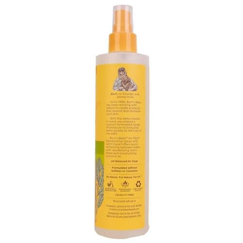 BURT'S BEES FOR PETS Deodorizing Spray for Dogs with Witch Hazel, Lemongrass & Sage, 99% Natural Origin Formula, Gentle Waterless Dry Dog Shampoo for All Dogs, 10 Fl Oz