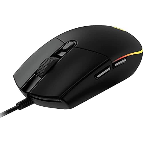 Logitech G203 Wired Gaming Mouse, 8,000 DPI, Rainbow Optical Effect LIGHTSYNC RGB, 6 Programmable Buttons, On-Board Memory, Screen Mapping, PC/Mac Computer and Laptop Compatible - Black — view 3