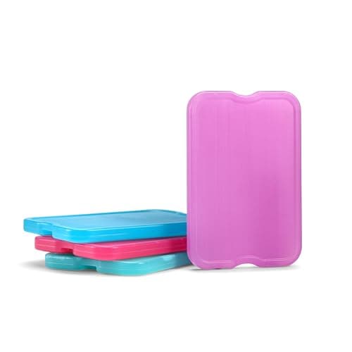Cool Coolers by Fit & Fresh 4 Pack XL Slim Ice Packs, Quick Freeze Space Saving Reusable Ice Packs for Lunch Boxes or Coolers, Multi — view 2