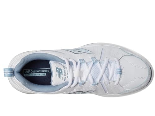 New Balance Women's 608 V5 Casual Comfort Cross Trainer, White/Light Blue, 9 — view 4