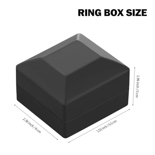 LED Ring Earring Box for Proposal, Wedding, Engagement， Luxury Jewelry Gift Box with LED Light, Jewellry Display Box (Black) — view 3