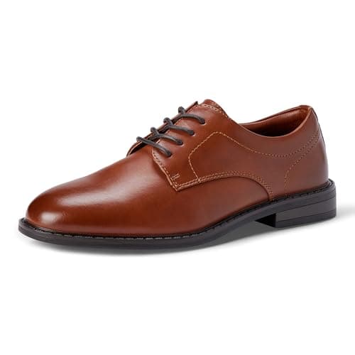 Amazon Essentials Boys' Lace-up Derby Dress Shoes, Tan, 3 Little Kid