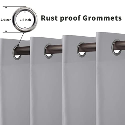 OutdoorLines Waterproof Indoor Outdoor Curtains for Patio –Privacy Sun Blocking Grommet Curtain Panel Weatherproof, UV Resistant Curtains for Gazebo, Front Porch, Pergola Light Gray 100W x 84L Inch 1 Panel