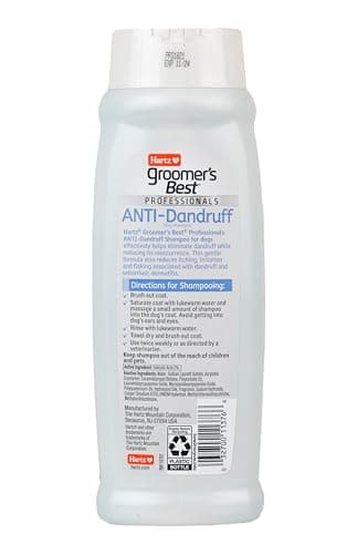 Hartz Groomer's Best Professionals Anti-Dandruff Dog Shampoo for Itchy Skin with Jasmine & Citrus Scent, 18 oz