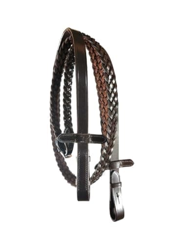 Bello-Equine Pressure Relief Comfort Ergonomic Horse Bridle Havana Brown | Ergonomic | Comfortable | Durable (Bridle + Leather Reins, Full/Horse) (Fancy Stitch - Full/Horse) — view 3
