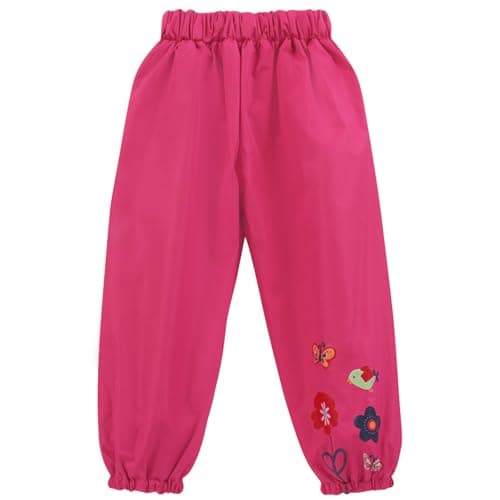 LZH Girl Baby Kid Waterproof Hooded Coat Jacket Outwear Suit Raincoat Hoodies with Pants Magenta 5T(For Age 4-5Y) — view 3