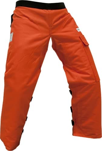 FORESTER Chainsaw Chaps for Men & Women | Apron Style Men's Chain Saw Chaps with Pocket & Adjustable Waist | Chainsaw Safety Equipment | Orange 37" — view 3