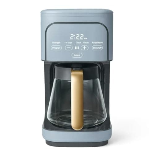 Wonderful Programmable 12-Cup Coffee Maker with Touch Controls, Auto Brew Timer, 1200W, 3 Brew Strengths, Keep Warm, Dishwasher-Safe, Premium Countertop Coffee Machine (Cornflower Blue)