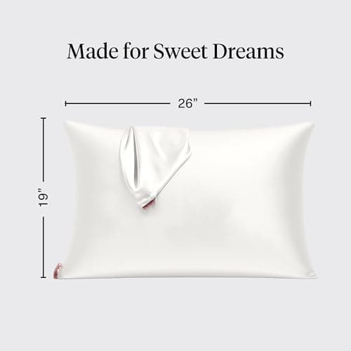 Kitsch Satin Pillowcase with Zipper for Hair & Skin - Softer Than Silk Pillow Cases, Smooth Cooling Satin Pillow Case, Wrinkle-Free, Machine Washable - Pillow Cases Standard Size (19x26) - Ivory — view 4