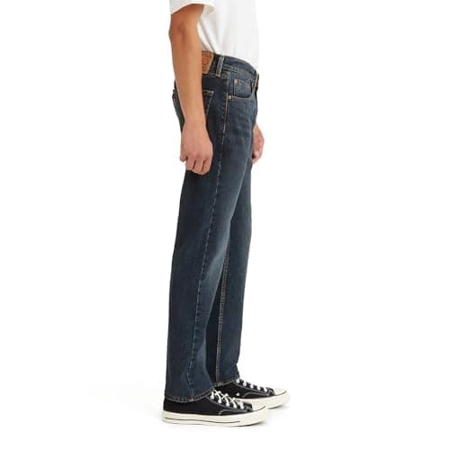 Levi's Men's 505 Regular Fit Jeans (Also Available in Big & Tall), Dark Stonewash, 36W x 32L — view 2