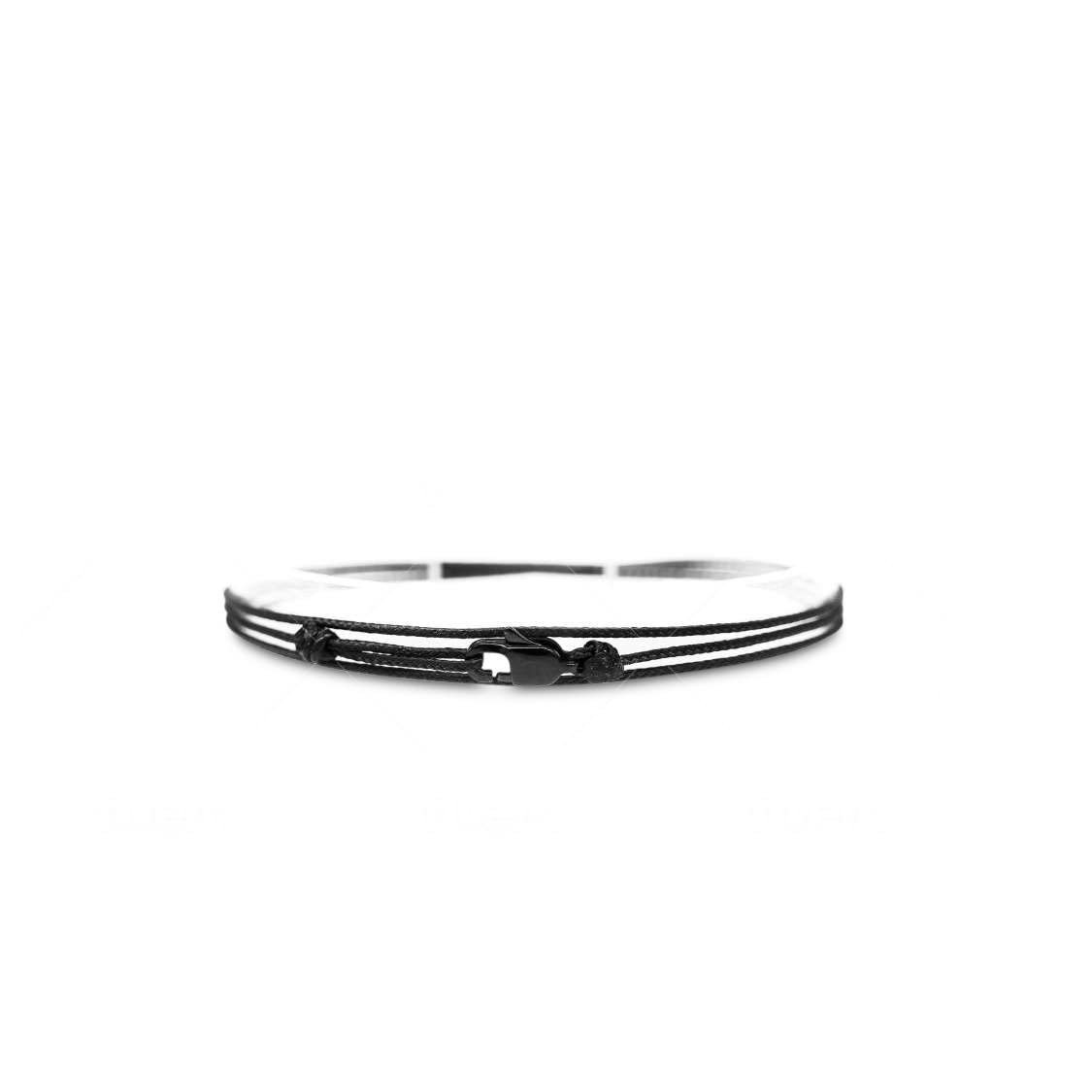 Made by Nami Pulsera Fina para Hombres y Mujeres con Cierre de Mosquetón Hecha a Mano - Joyería Marítima para Surfistas - Pulsera de Tela Minimalista - 100% Impermeable y Ajustable (Vino Rojo Negro) — view 27