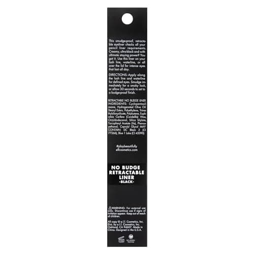 e.l.f. No Budge Retractable Eyeliner, Creamy, Ultra-Pigmented & Waterproof, Creates Bold & Defined Lines, Vegan & Cruelty-Free, Black — view 7
