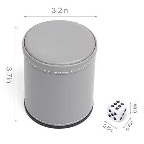 TUZAMA Felt Lined Professional Dice Cup - with 6 Dices Quiet for Yahtzee Game