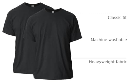 Gildan Adult Ultra Cotton T-Shirt, Style G2000, Multipack, Black (2-Pack), Medium — view 3