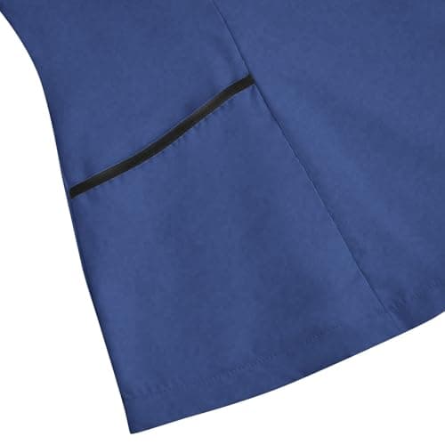 Lmdudan Housekeeping Uniform Scrub Tops for Women Stretchy Cleaning Clothes Nursing Scrub Top Medical Workwear Dark Blue — view 4
