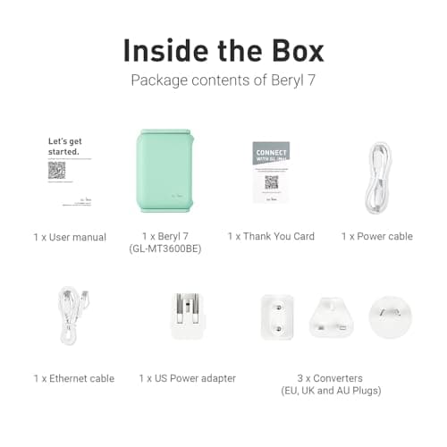 GL.iNet GL-MT3600BE (Beryl 7) Portable Travel Router, Pocket Wi-Fi 7 Wireless 2.5G Router, Mini Portable VPN Routers WiFi for Car, Travel, Public Computer Routers, Business, Mobile/RV/Cruise/Plane — view 7