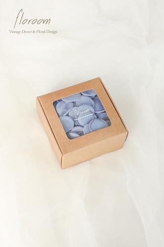 Floroom 300pcs Rose Petals Dusty Blue Faux Silk Flower Petals for Wedding Flower Girl Basket Aisle Scatter Dinner Table Centerpieces Party Confetti Bridal Shower Romantic Night Decoration — view 4