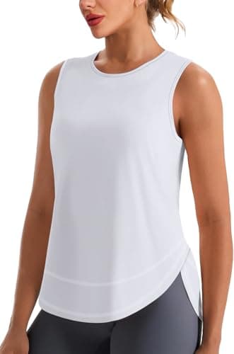 Women's Sleeveless Workout Tops Breathable Lightweight Active Tennis Yoga Shirts Athletic Running Tank Tops for Women, 0-white, X-Large