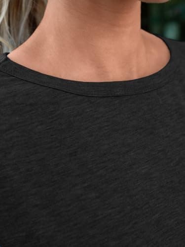 AUTOMET Women's Soft Basic Short Sleeve T-Shirt, Crewneck Tops Summer Casual Tee for Spring Shirts Clothes Everyday Wear 02black XS — view 4
