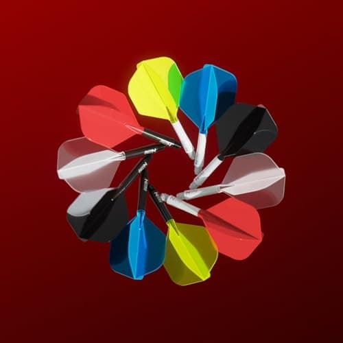 RED DRAGON Darts – Nitro Flite Integrated Flight & Shaft System – No.2 Shape and Design – Black & Red Colour, Medium Length — view 4