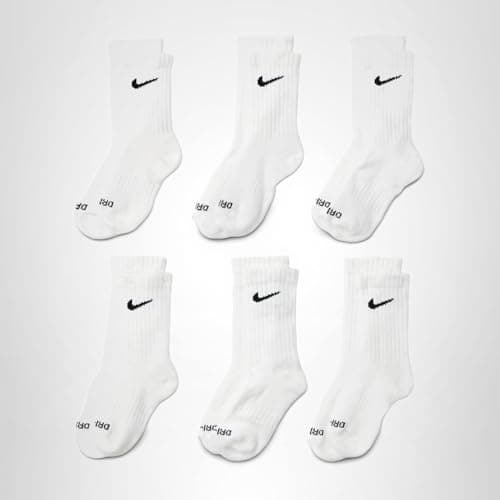 Nike Dri-Fit Performance Basic Crew (Toddler/Little Kid) White 5-7 (10 Toddler-3 Little Kid) — view 3