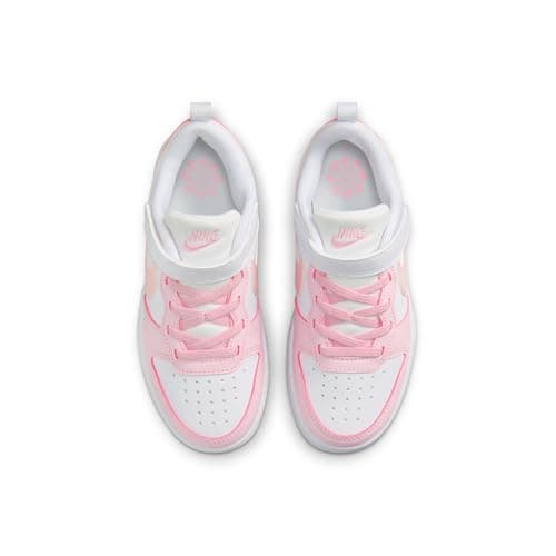 Nike Little Kid's Court Borough Low Recraft Shoes, White/Pink Foam, 12C — view 7