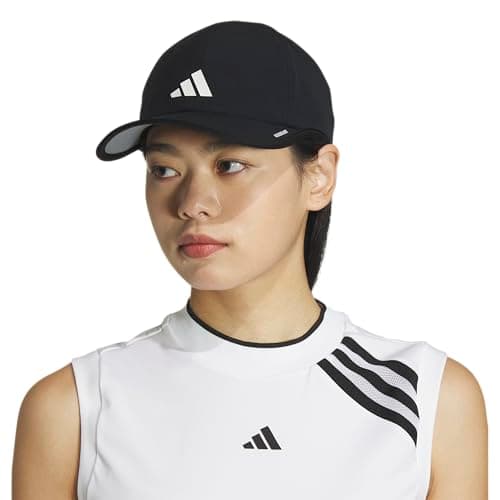 adidas Women's Superlite Hat – Lightweight Moisture-Wicking Cap for Workout and Training, Black/White/3, OSFA — view 4