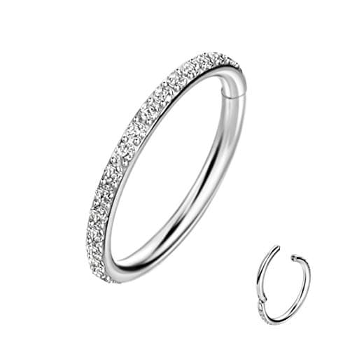 TDEBA Conch Piercing Jewelry, CZ Nose Cartilage Earring helix Rook Hoop
