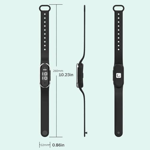 Buzz Defense Bracelet, Rechargeable Waterproof Adjustable Wristband with 3 Adjustable Modes, Digital Light Display for Outdoor Travel & Night Rest, Silent Long-Lasting Protection (Black) — view 4