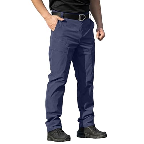 Cargo Pants for Men Work Construction Tactical Pants Lightweight Ripstop Military Pant with Pockets Outdoor Hiking Blue