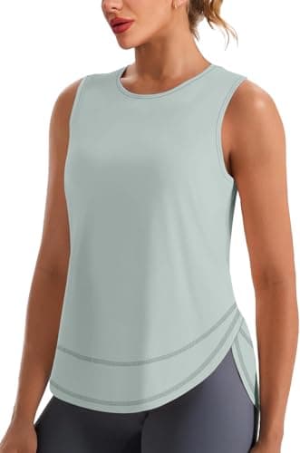 Jescakoo Gym Tops for Women 2026 Running Vest Summer Tank Tops Casual Fitness Clothing Workout Tops Women Sage Green M