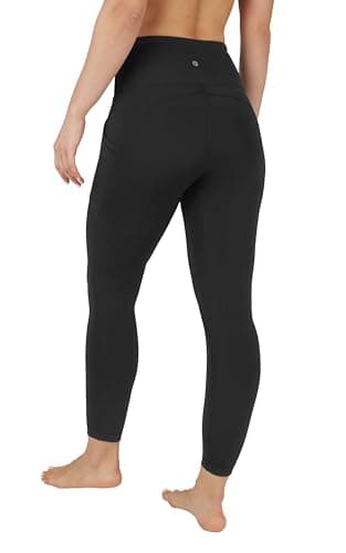 90 Degree By Reflex Power Flex Yoga Pants - High Waist Squat Proof Ankle Leggings With Pockets for Women - Black - Large — view 4