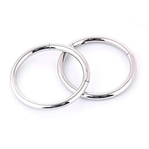 Afftiny Nose Rings Hoops Septum, Surgical Steel Seamless Clicker for Tragus Helix Conch Daith, Hypoallergenic, 20G/18G/16G, 6-12mm, Gold, Silver, Black, Rainbow, Rose Gold (Silver, 2pcs-20G-12mm) — view 5