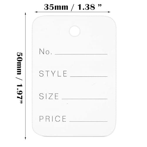 3000 PCS White Price Tags with Pre-Punched Holes, 1.94" x 1.38" Blank Kraft Paper Labels for Jewelry, Clothing, Retail, Shoes, Stationery, Crafts, Store Display and Merchandise Labeling