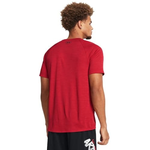Under Armour Men's Tech Textured Short Sleeve T Shirt, (600) Red / / Black, X-Large